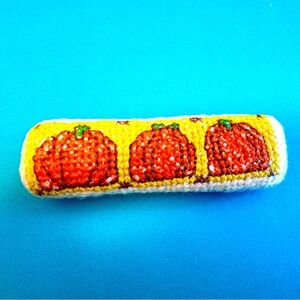 Thanksgiving/Halloween hand embroidered barret